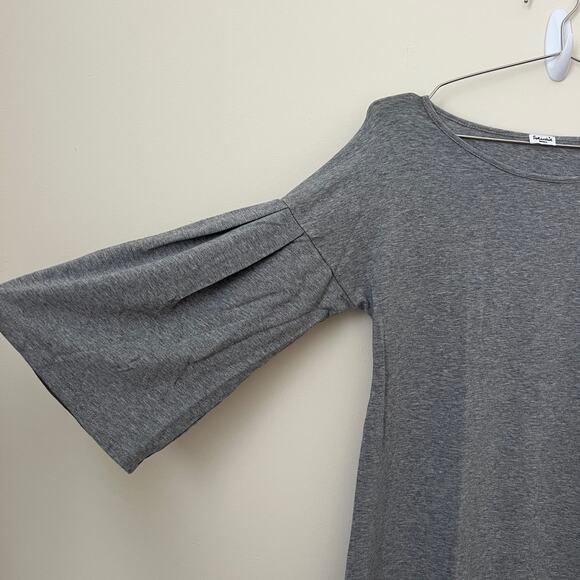 Splendid Gray Ruffle Sleeve Knee Length Dress Size S - Picture 2 of 13